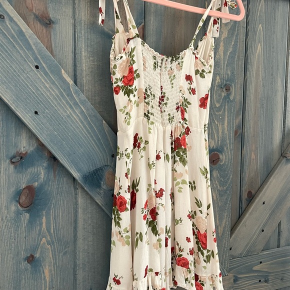 Reformation Floral Tie-Strap Dress in Cream Christine Rose - Picture 7 of 7